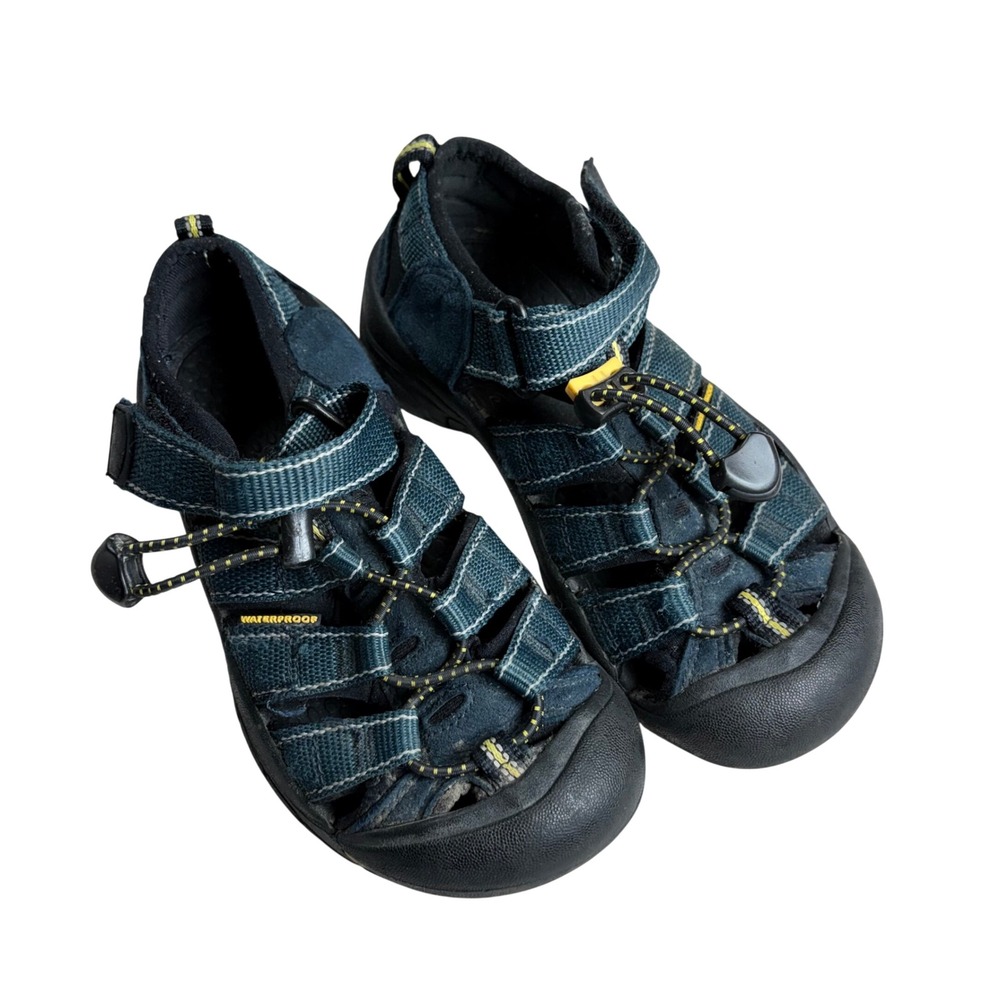 Keen Kids Newport H2 Navy Blue Yellow Waterproof Sport Sandals Size 13 US 31 EU